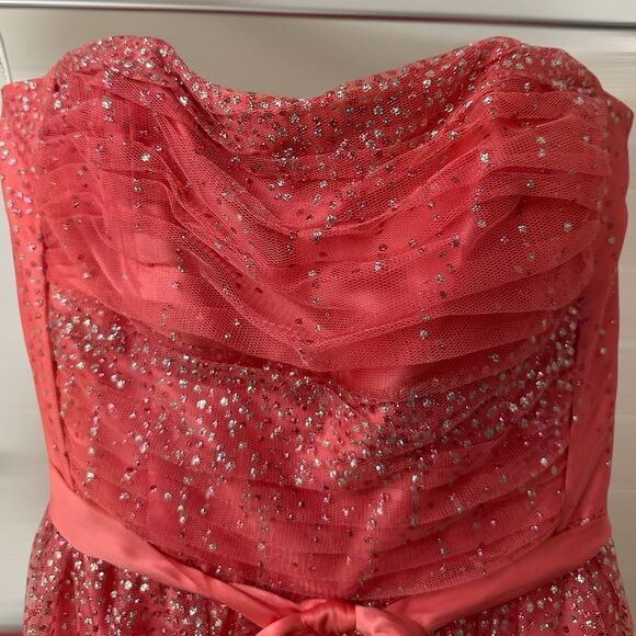 Jessica McClintock Cotillion Dress Pink Tulle Sparky Silver Glitter Size 3 - Picture 1 of 10